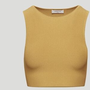 Aritzia Babaton Sculpt Knit Racer Cropped Tank mustard yellow  Size M